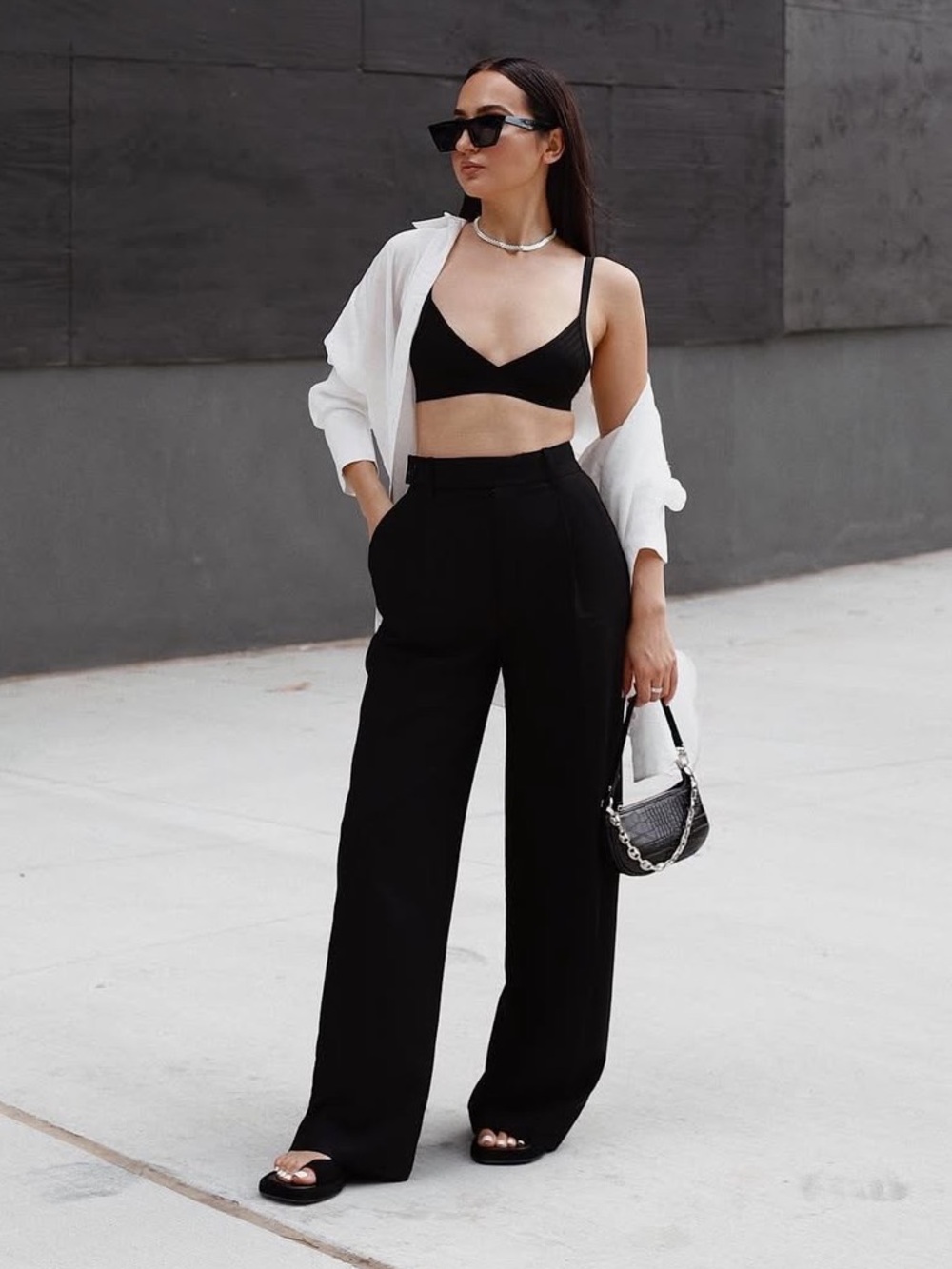 Black Wide-Leg Trousers